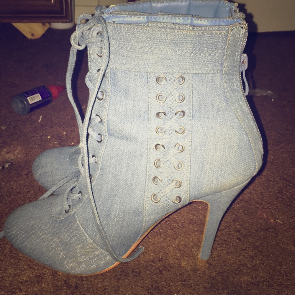 Blue jean heels